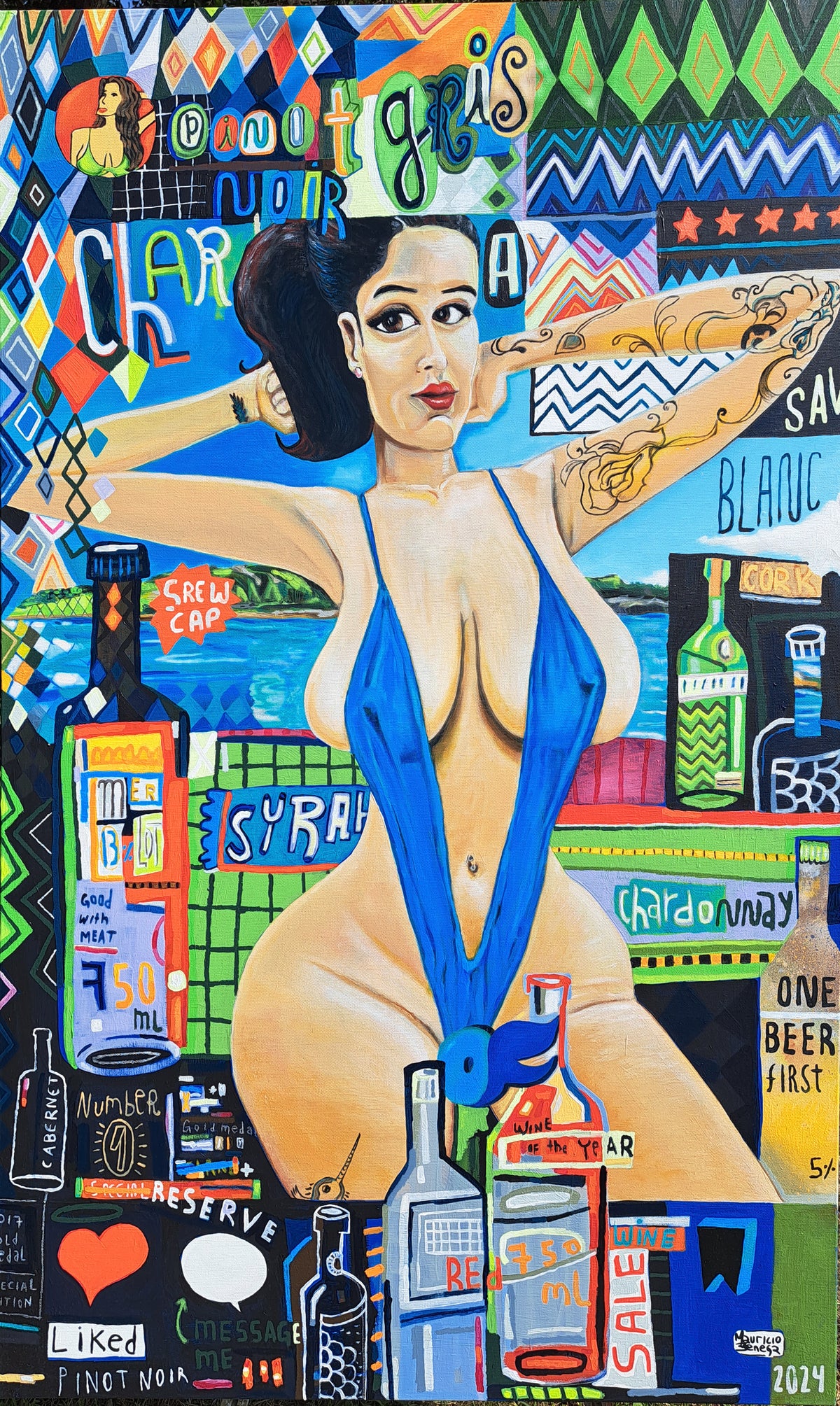 Model with wine